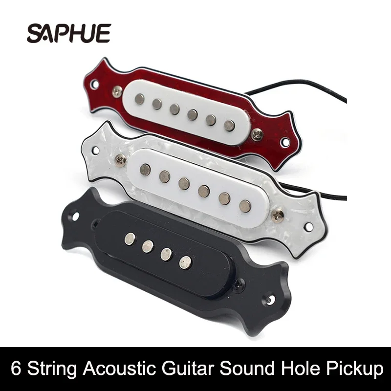 6 Strings Pre-Wired Pickup Set for Acoustic Guitar, Sound Hole Pickup, Pots Knobs, Jack Soundhole Pickup, Multi-color