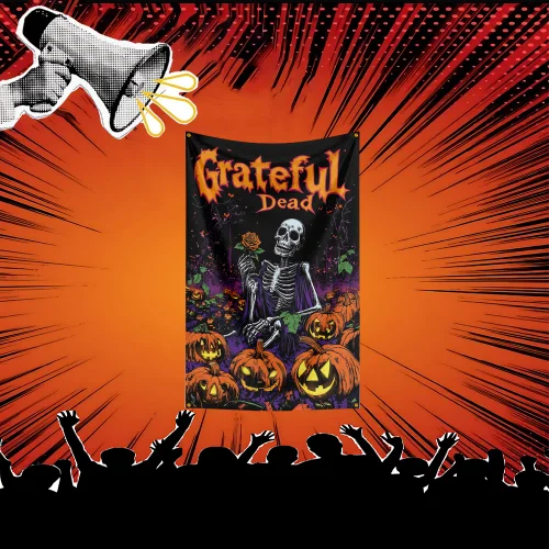 Grateful Dead Inspired Rock Music Flag 3x5 FT Polyester Banner For Bedroom Wall Decor Music Fans Gift