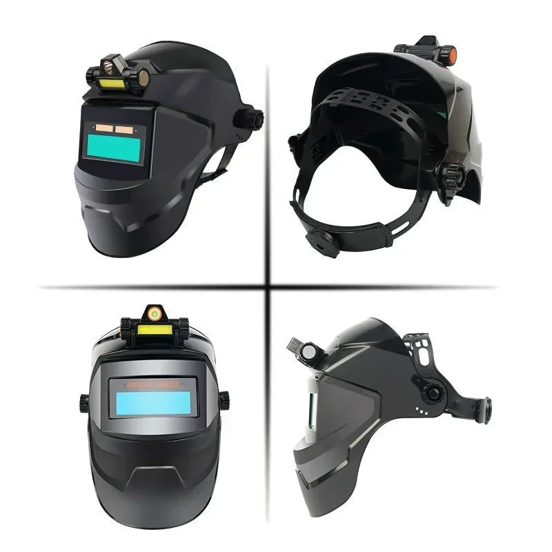 Maschera per saldatura Casco per saldatura Maschera per saldatore Oscuramento automatico Maschera per saldatura Cappuccio con lampada frontale