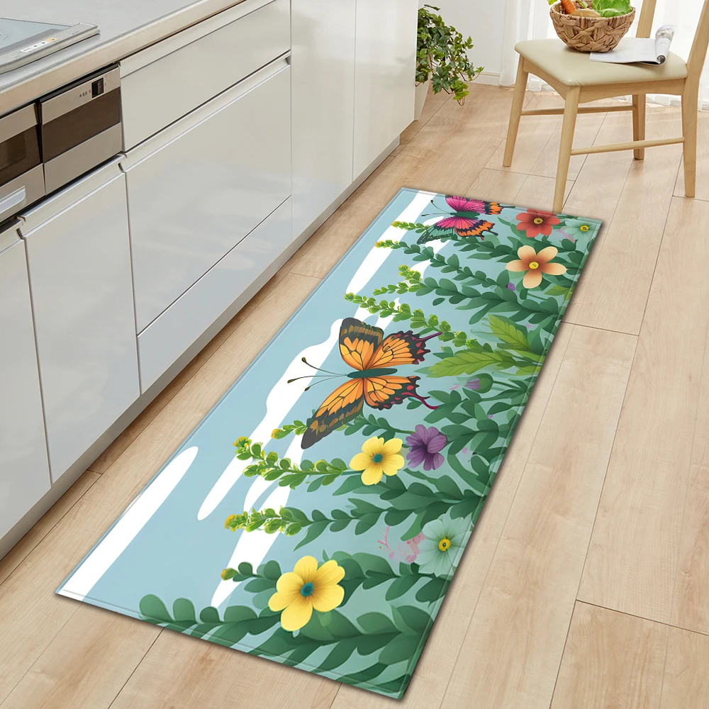 Flowers Kitchen Rug Home Living Room Balcony Children Bedroom Floor Decoration Carpet House Hallway Bath Entrance Door Foot Mat