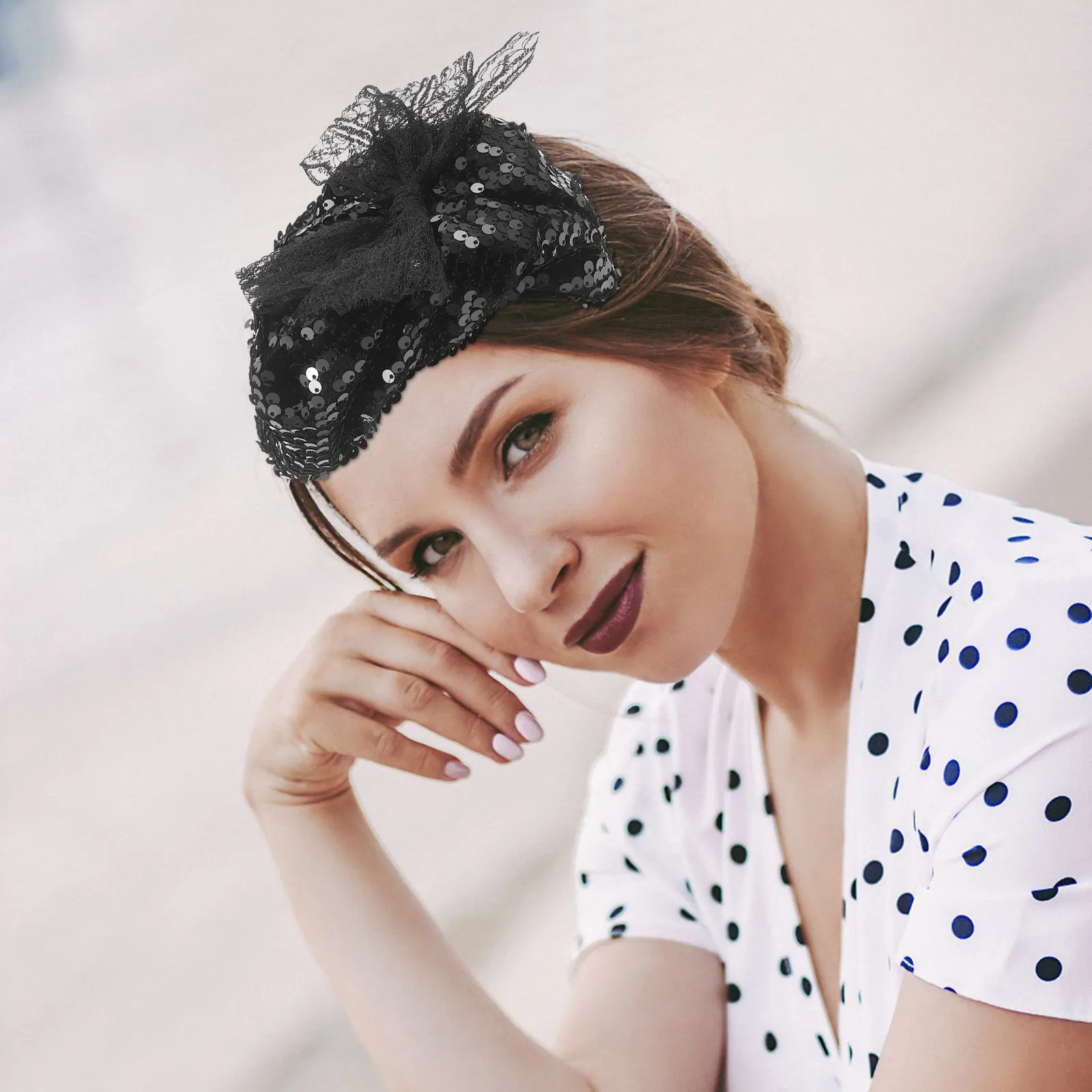 Sequin Fascinator Hat Headband for Women Wedding Party Tea Party Banquet Dancing Pageant Photography Elegant Lightweight