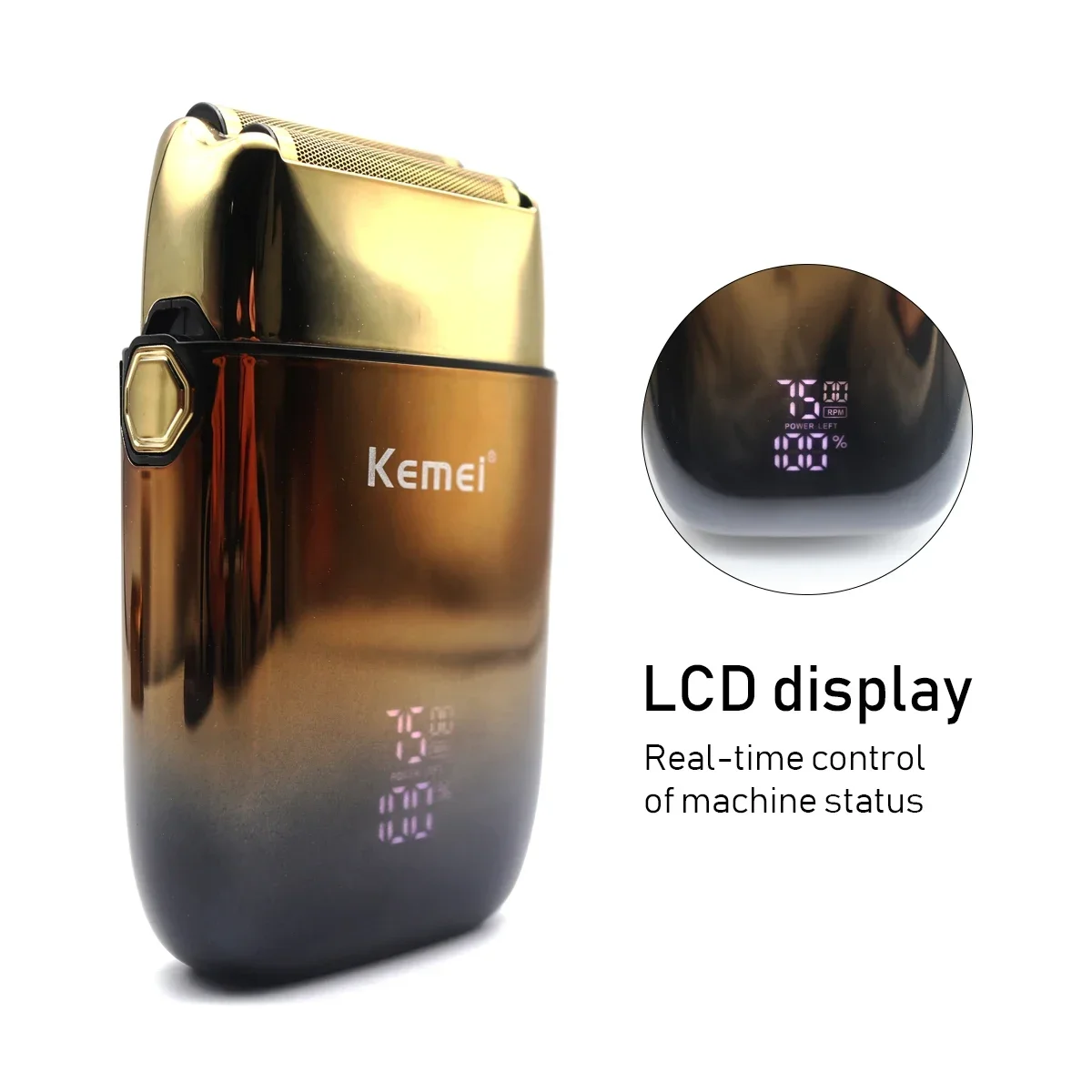 Kemei KM-TX10 Electric Shaver Hair Rechargeable Beard Foil Razor for Men Bald Head Shaving for Men Machine Hair Clippers for Men image 5
