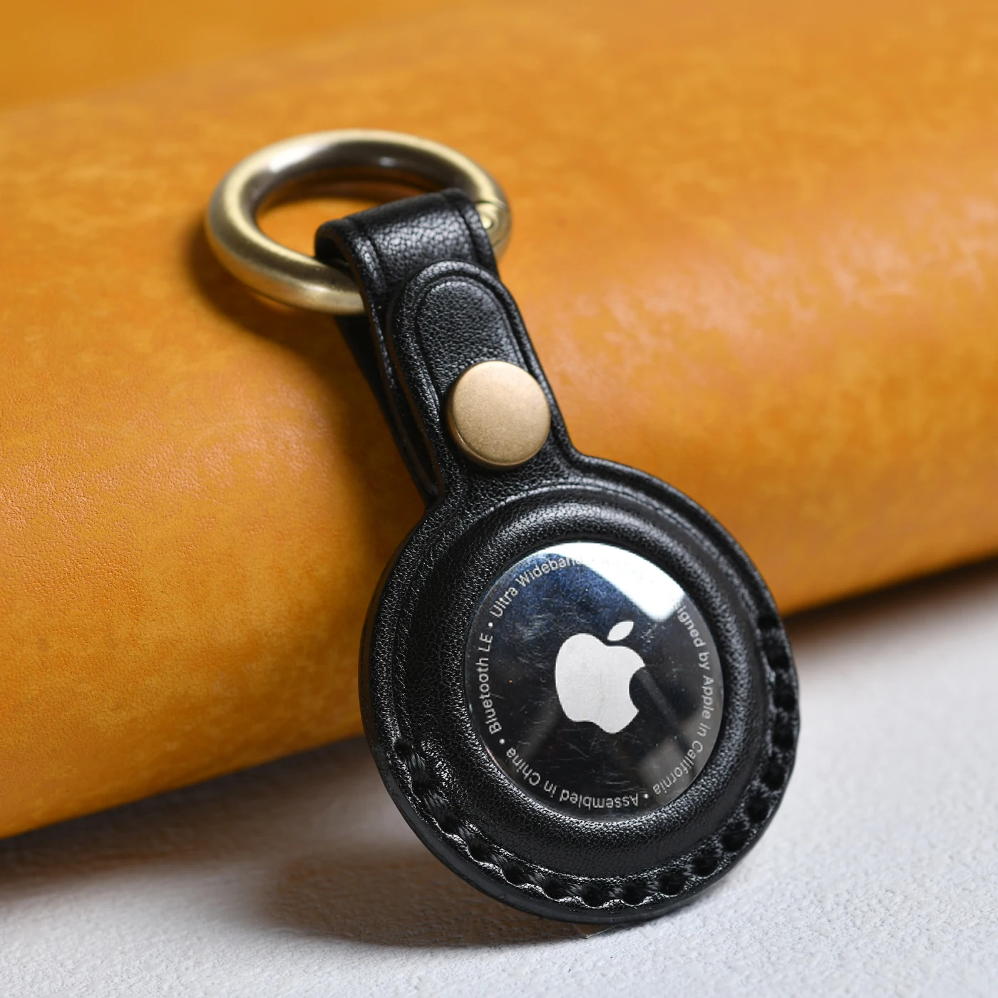 Leather Key Case for Apple Airtag Case Protect Cover Bumper Shell Tracker Accessories for Kids, Pet, Luggage, Backpack, Keys