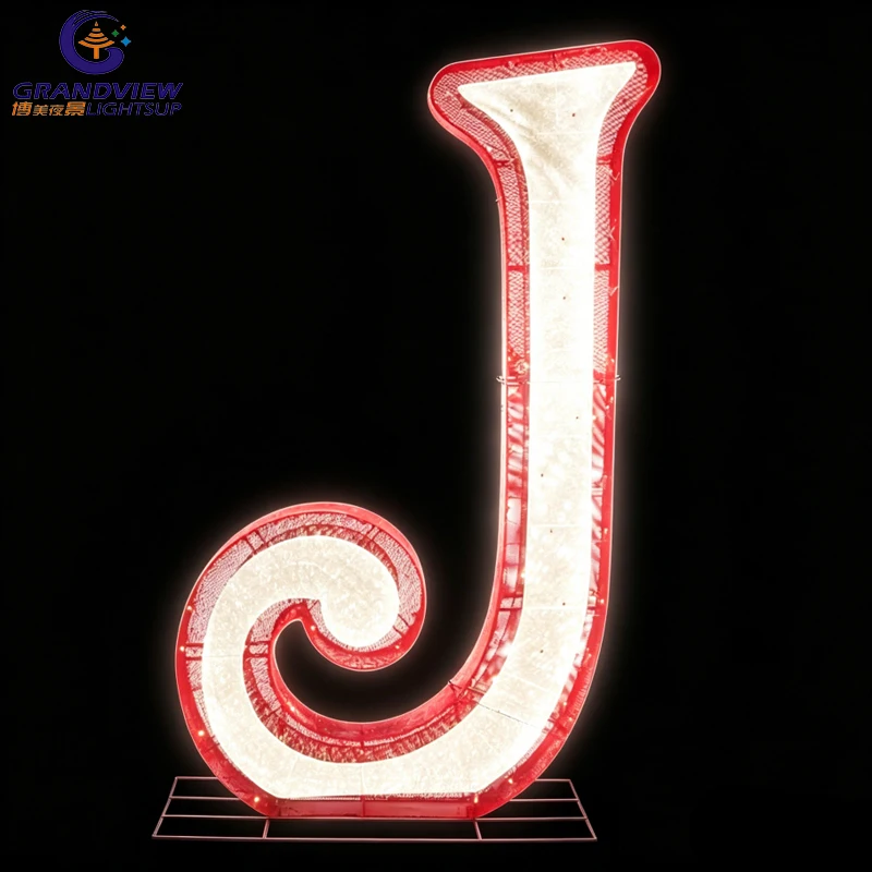 Waterproof Motif JOY Design with LED Light for Outdoor Christmas Holiday Decoration