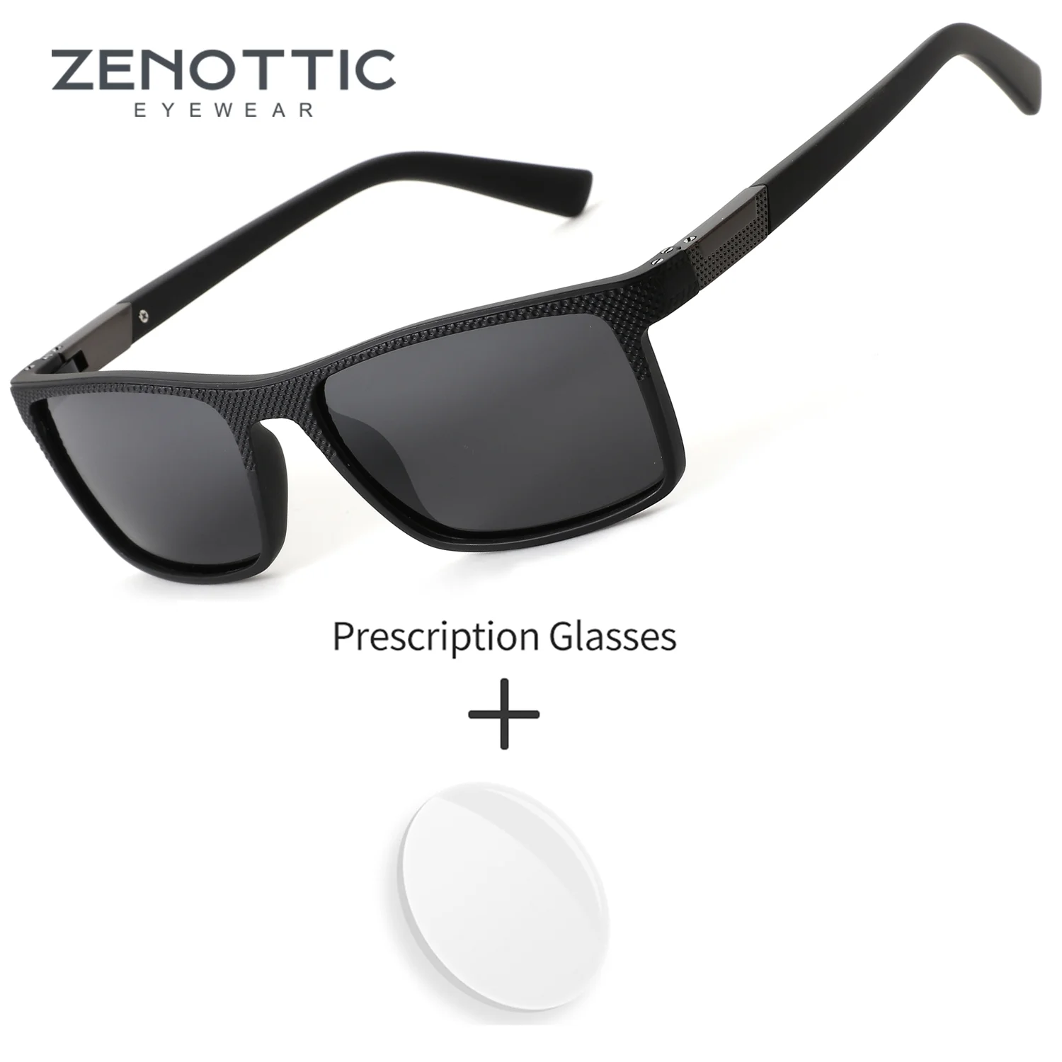 

ZENOTTIC (S Size) Men Square TR90 Sunglasses Prescription Graduated Glasses Man Polarized UV400 Protection Sun Glasses Sports