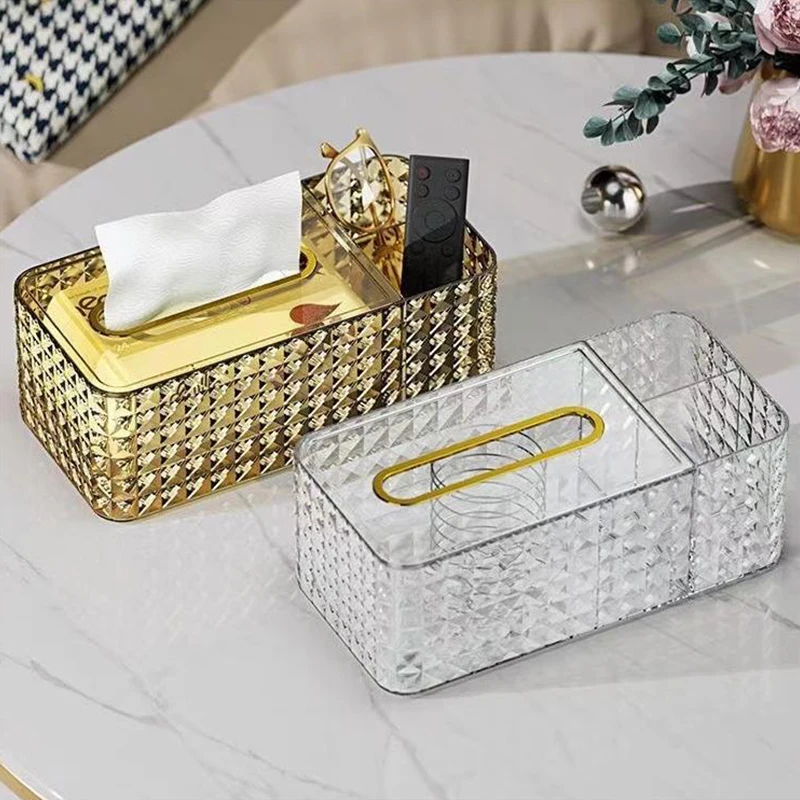 Luxury Tissue Box Wall-Mounted Acrylic Transparent Tissue Box Table Napkin Holder Bathroom Paper Box Tissue Paper Dispenser