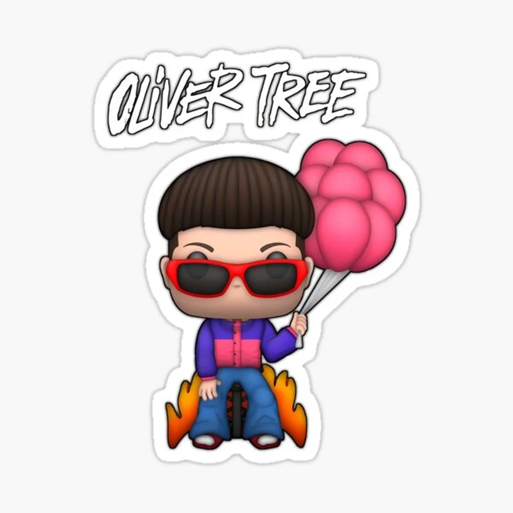 Oliver-Tree Sticker for Laptop Decor Bedroom Car Cute Cartoon Art Fashionable Public Suitcase