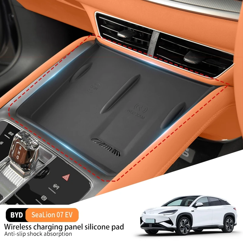 

For Byd SeaLion 07 EV Wireless Charging Silicone Pad Central Control Dust Slip Waterproof Protective Mat Interior Accessories