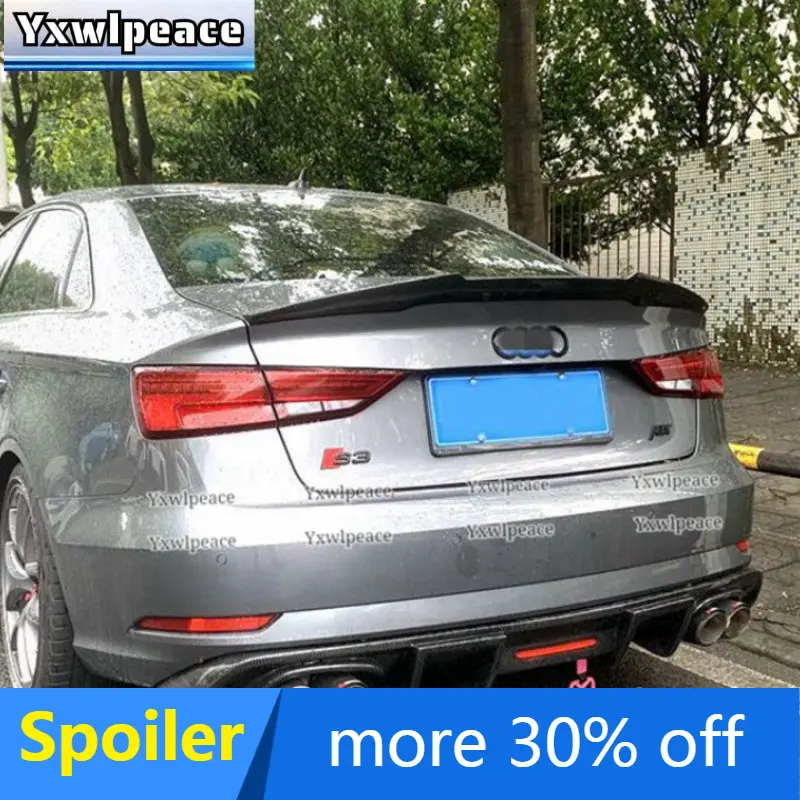 

For Audi A3 S3 4 Door Sedan 2014-2019 High Quality ABS Plastic Unpainted Color Rear Trunk Lip Spoiler Car Accessories