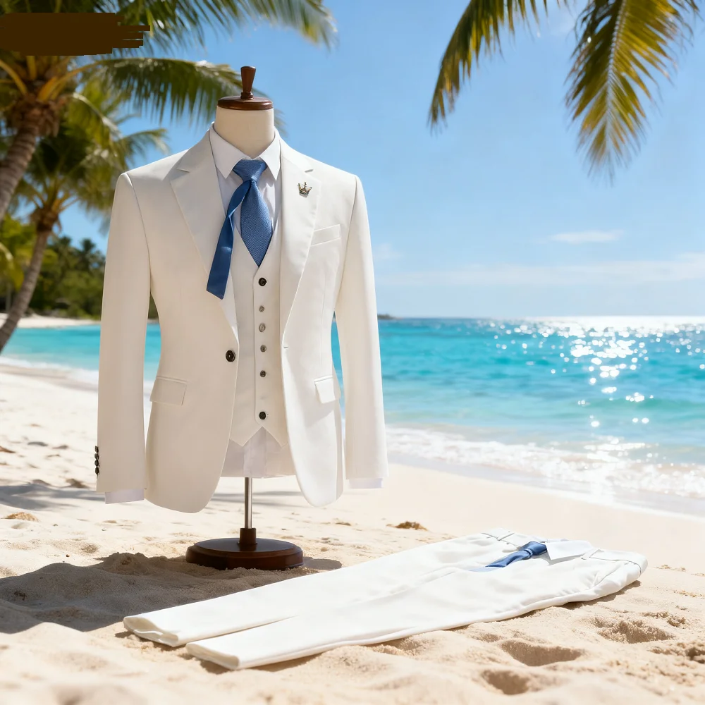 

Terno masculino de casamento laranjaamarelo, slim fit, smoking, 3 peças, para festa, blazer casual, colete, calças, conjuntos de