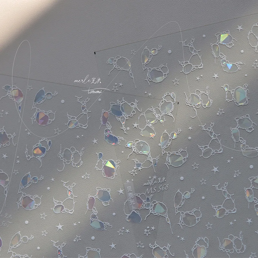 1 pçs 5d verão sonhador ondulações de água flash estrela arte do prego adesivo escudo luz bolha meteoro alívio decalque do prego diy decoração das unhas