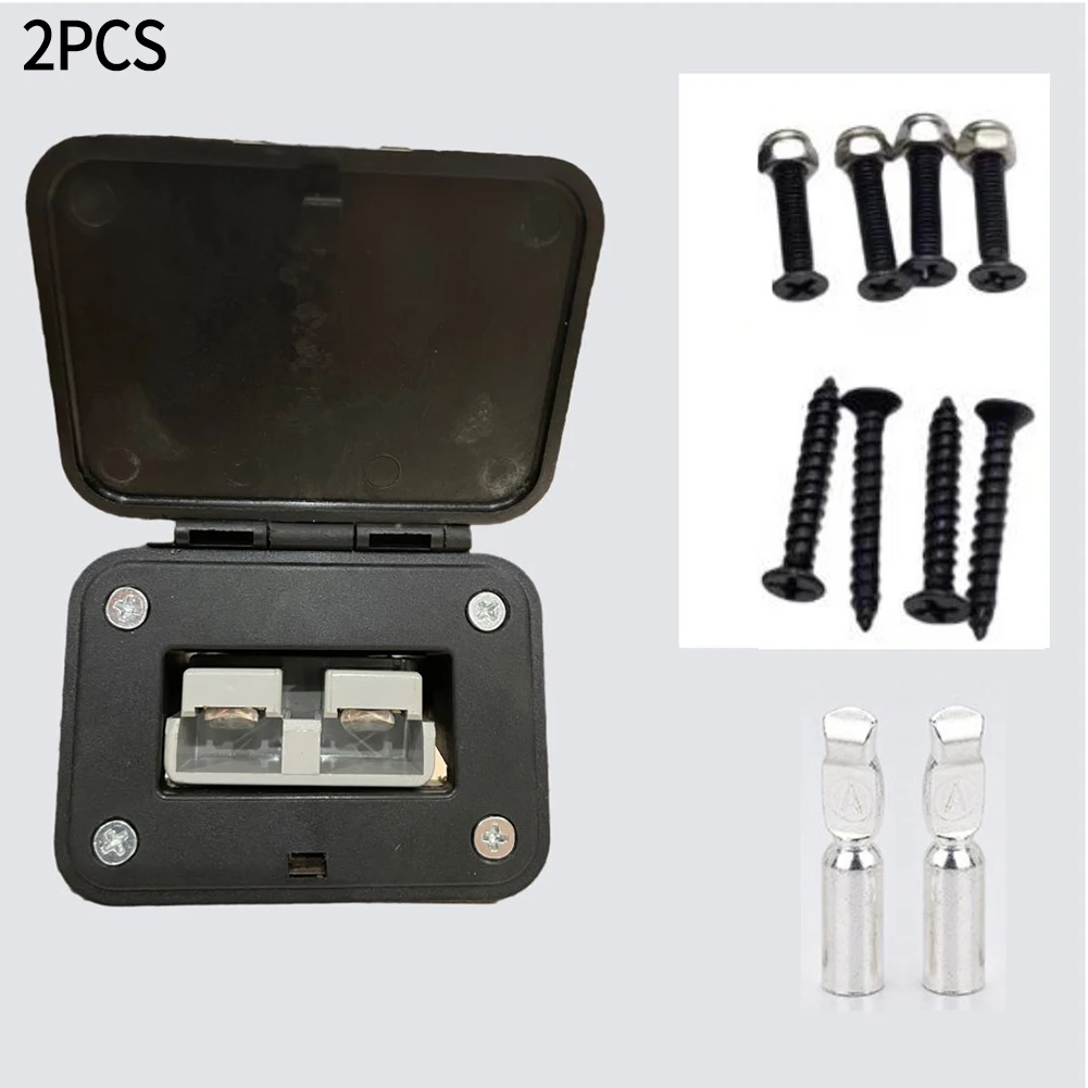 120A FOR Anderson Plug Kit Flush Mount Bracket Panel Bracket With Cover For Caravan 2 Pins Anderson Connector Panel Mount Socket