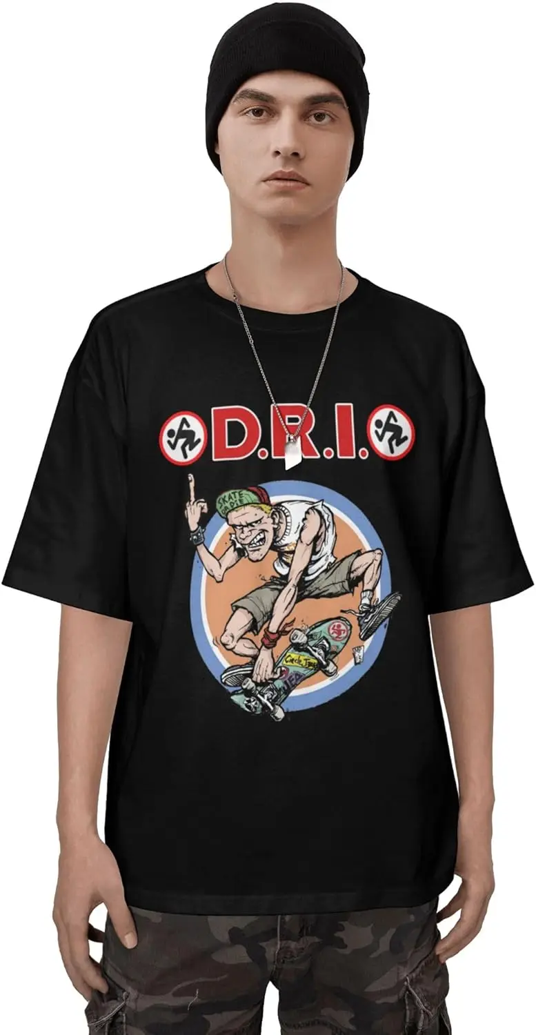 Men's Dirty Rotten Imbeciles Logo Cotton Tour 2024 Oversized Shirts Retro 90s Rock Men and Women Shoulder Drop Shirts