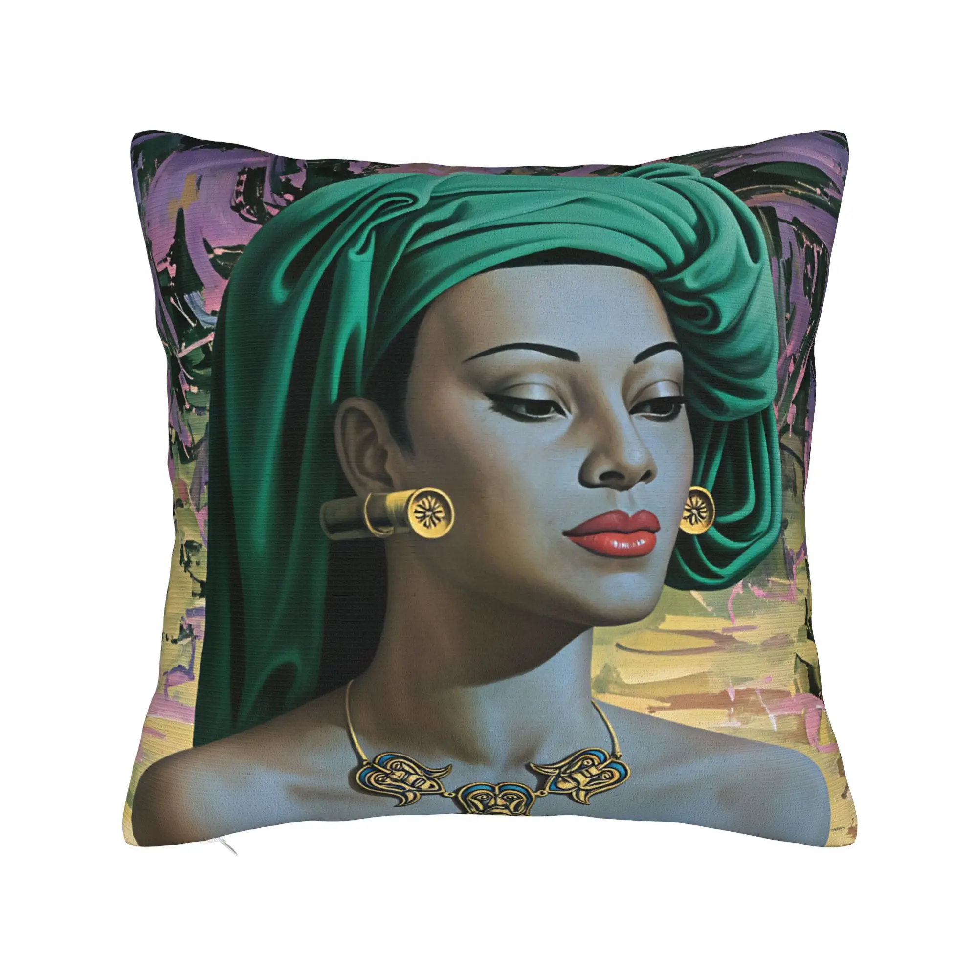 Miss Wong Vladimir Tretchikoff Pillow Cover  Funny Pillow Case For Sofa Couch Bed Living Room Soft Cushion Cover Gift