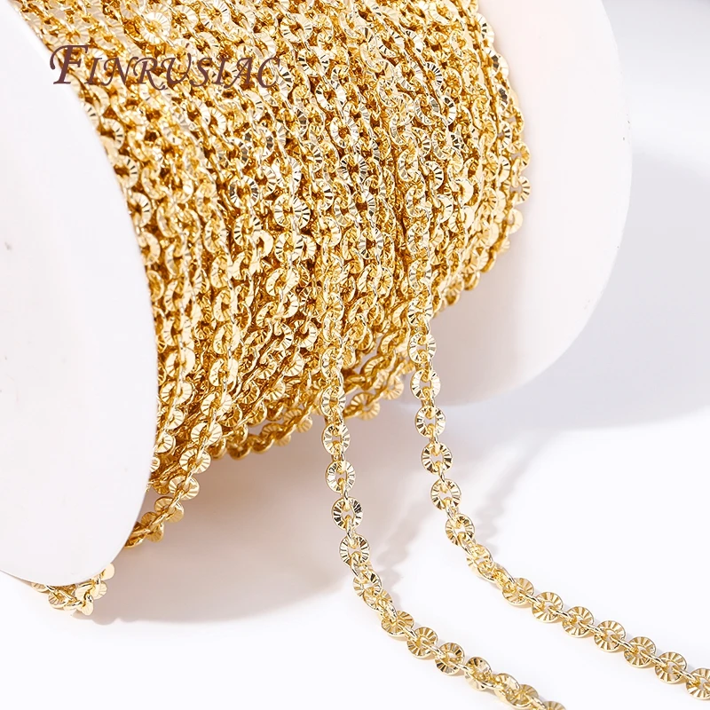 Großhandel Bulk-Kabelketten für die Schmuckherstellung, hochwertige Spulenketten aus 14 Karat vergoldetem Metall, DIY-Halskette, Armband-Zubehör – Detail 28