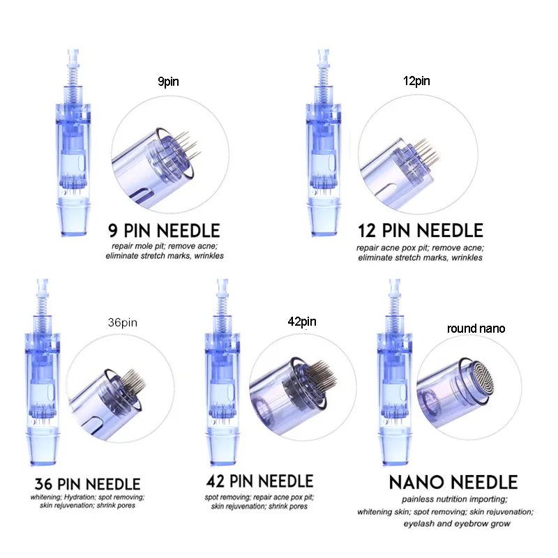 9/12/24/36/42pin ultima a1 needle cartridge round nano microneedle cartridge for Microneedle Derma Pen Tattoo Kit Micro Needles