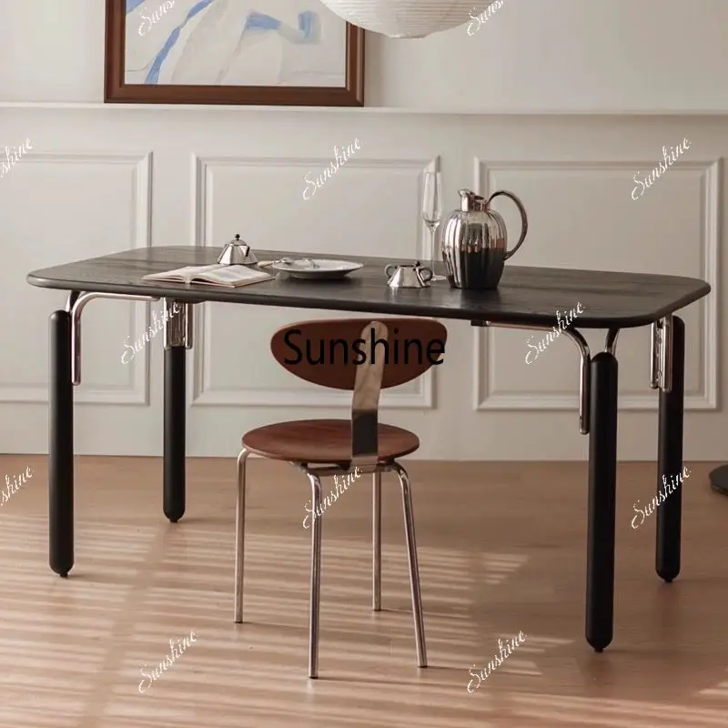 Household modern simple small apartment dining table rectangular dining table