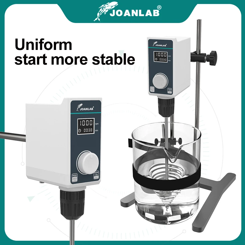 JOANLAB Official Store Mixer Lab Electric Stirrer Digital Display Overhead Stirrer Adjustable Height Lab Equipment 110V To 220V