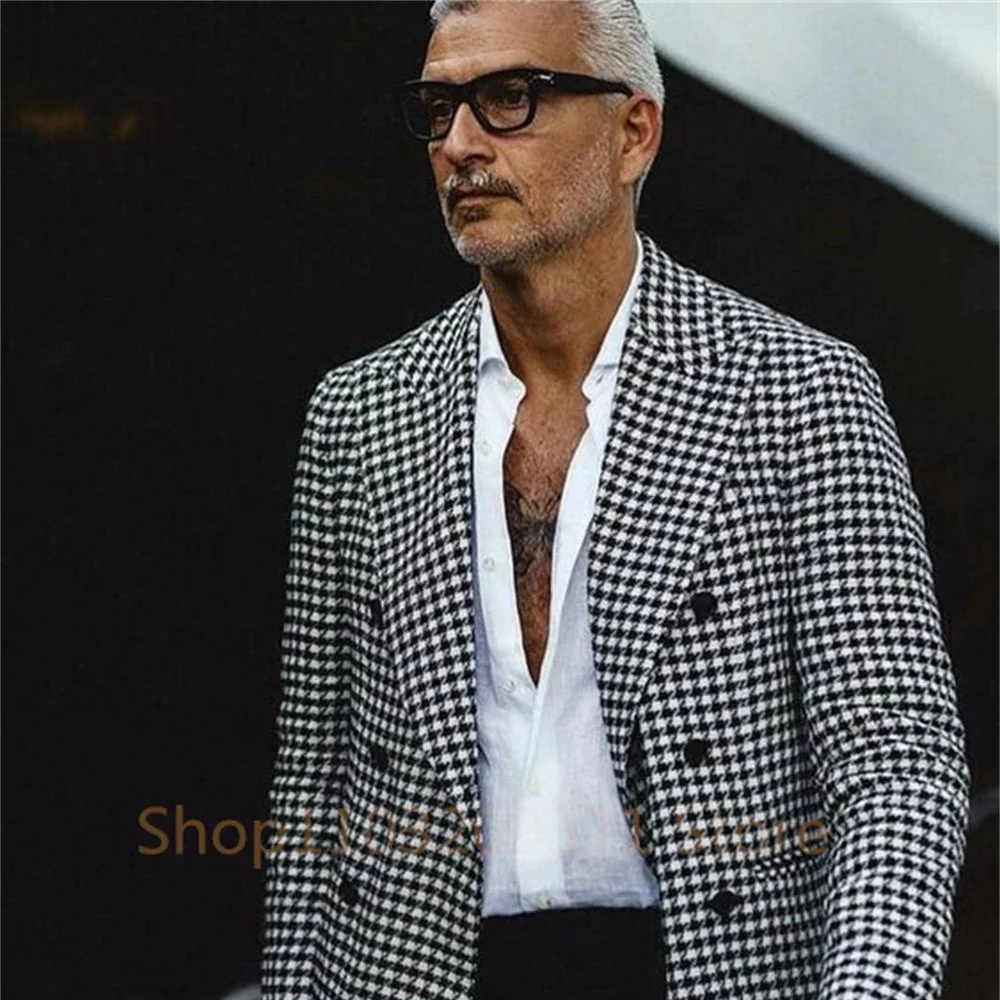 

Облегающий мужской пиджак, деловой мужской свадебный пиджак, клетчатый деловой костюм