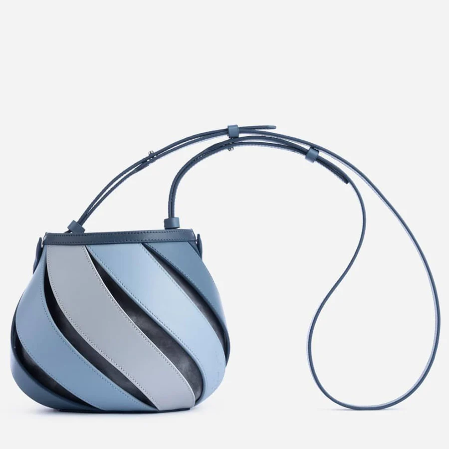 Summer New Geometric Women's Lantern Bag Patchwork Bucket Bags Cylinder Type Shoulder Messenger Bag Trend Bump Color Handbag Sac