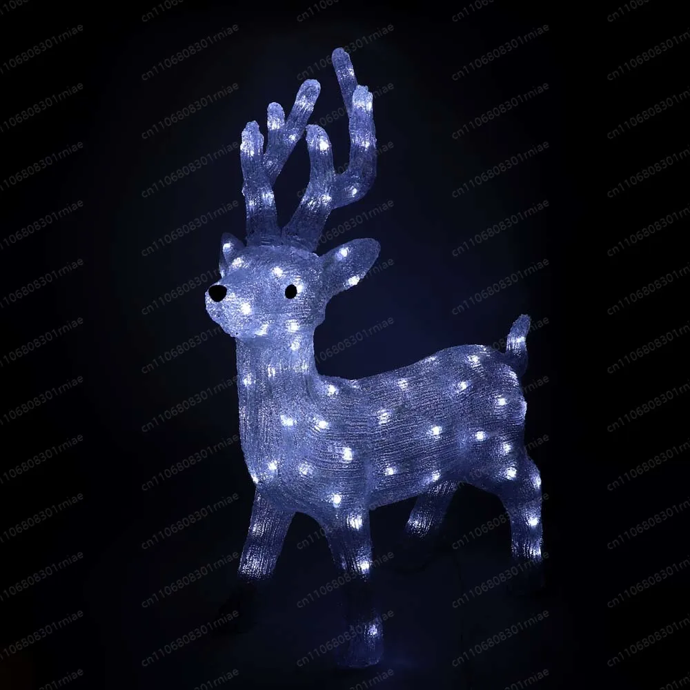 

Acrylic Deer Light Christmas Decorations with Cold White Light Wedding Party Prefer Birthday Christmas Gifts