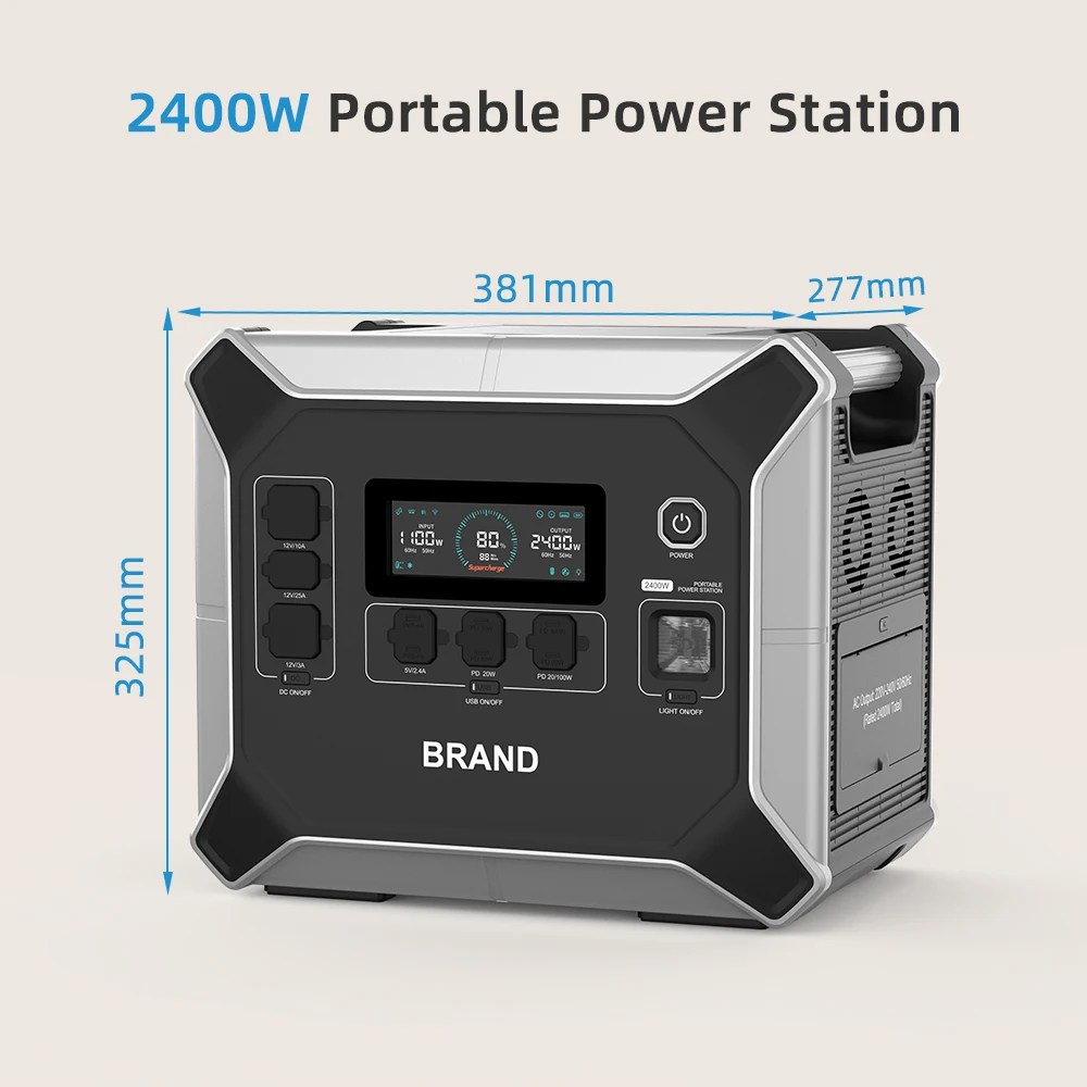 2400W 2048Wh Portable Solar Energy System Home Bank Camping Emergency Generator RV Port Flashlight Power Station for AU/US/EU