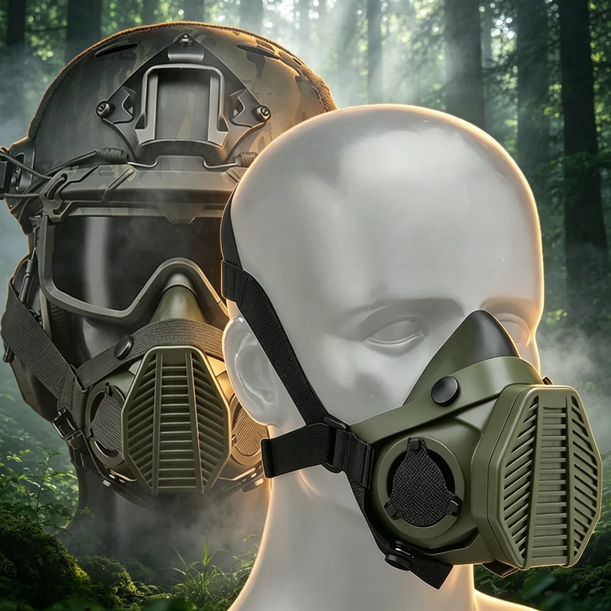 Respirator Half Face - Tactical Half Face Respirator Mask, Adjustable