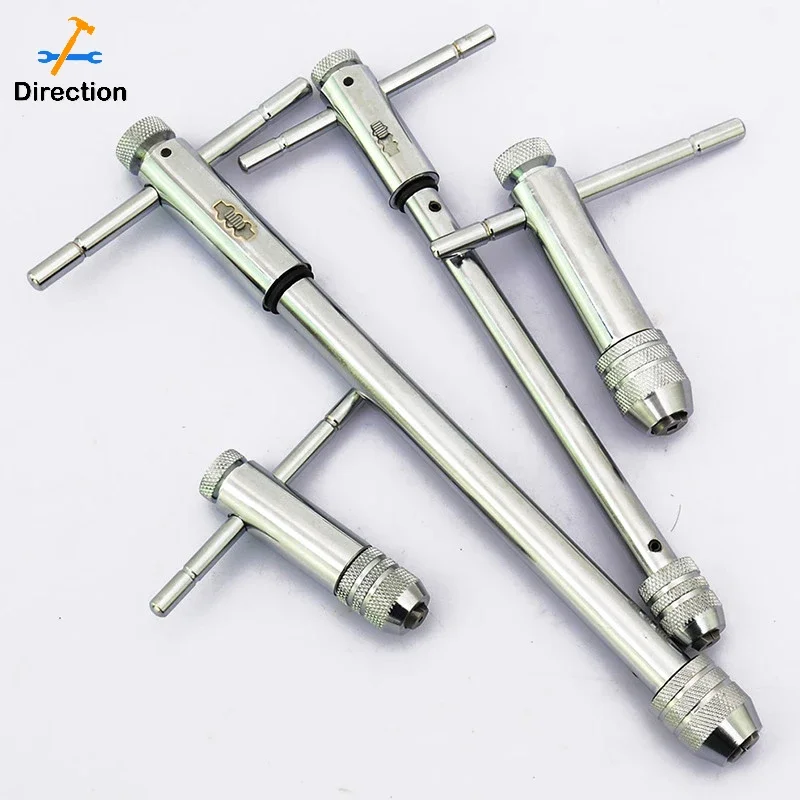 

Adjustable M3-8 M5-12 T-Handle Ratchet Tap Wrench Tap Screw Holder Male Thread Metric Plug Mechanical Workshop Tools Hand Tool