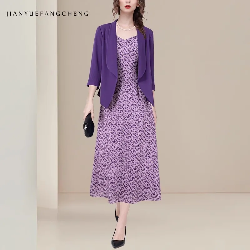 Casacos femininos sem botões roxo casual blazer 3/4 mangas terno colarinho capa casaco