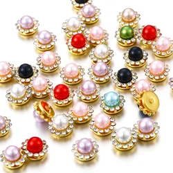 50pcs Gold Color Claw Pearl Cabochons Rhinestone Flower Sewing Beads for Needdlework DIY Bow Hair Accessories Embellishments