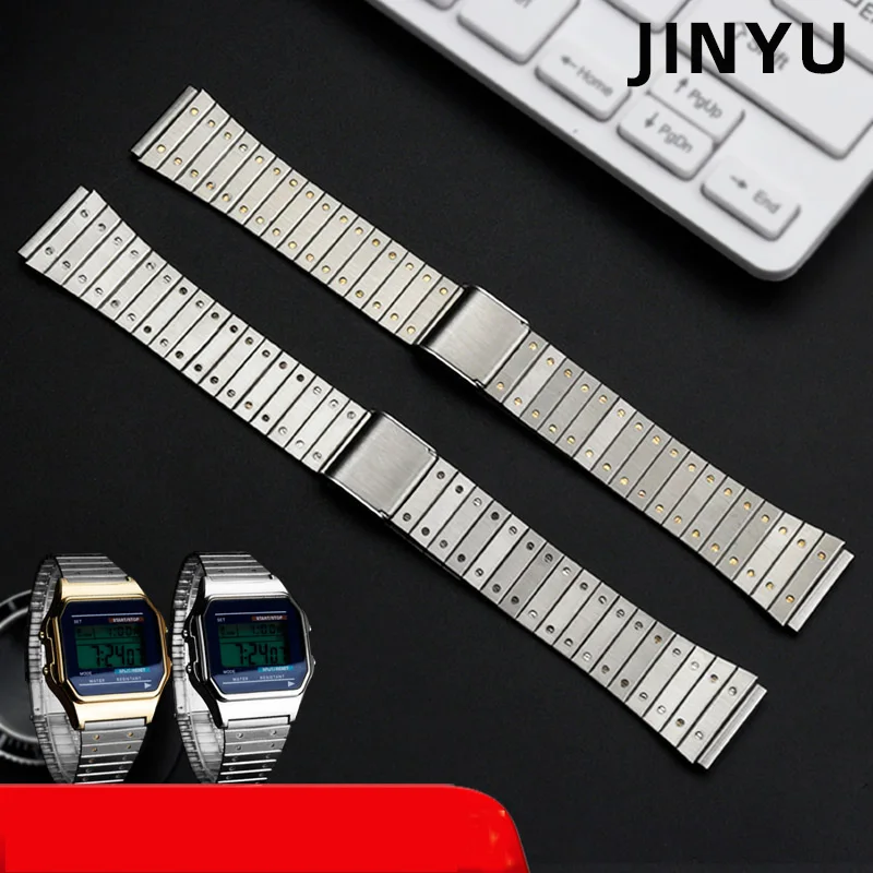 New Stainless Steel Watchband 18mm For Casio A159W-N1 A158WA A168/B650 /AQ230 a168w/A158W MRW200/AEQ-110 Metal Bracelet Strap