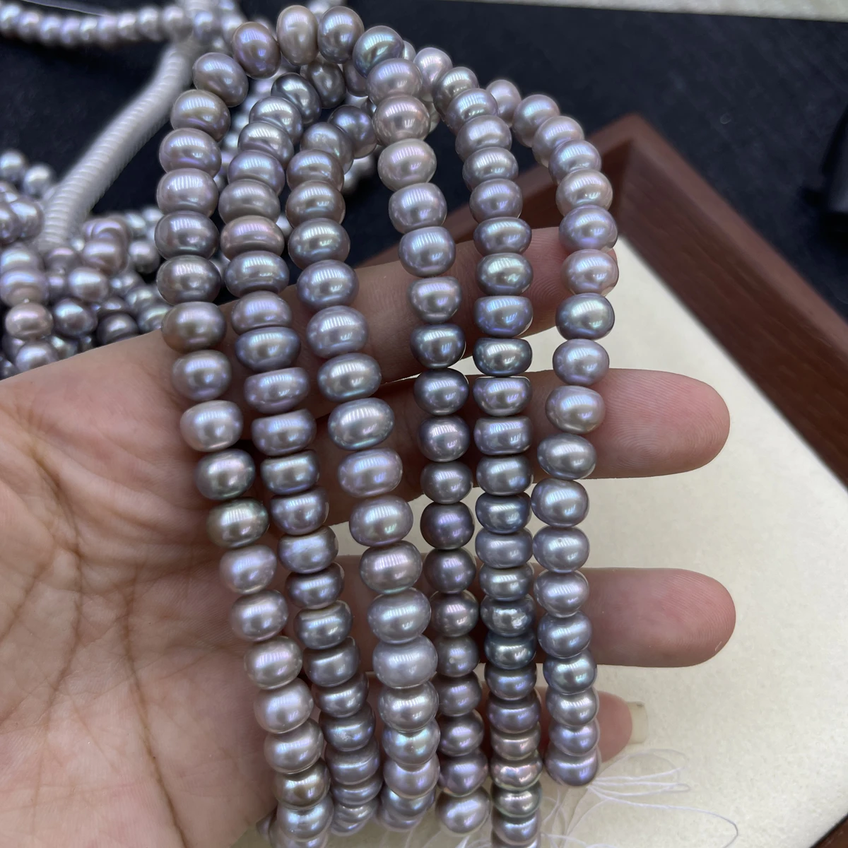 

AAAAA 8-9mm High-Quality Bread-Shaped Natural Freshwater Pearl Semi-Finished Beads for Jewelry-Making DIY Necklace Accessories