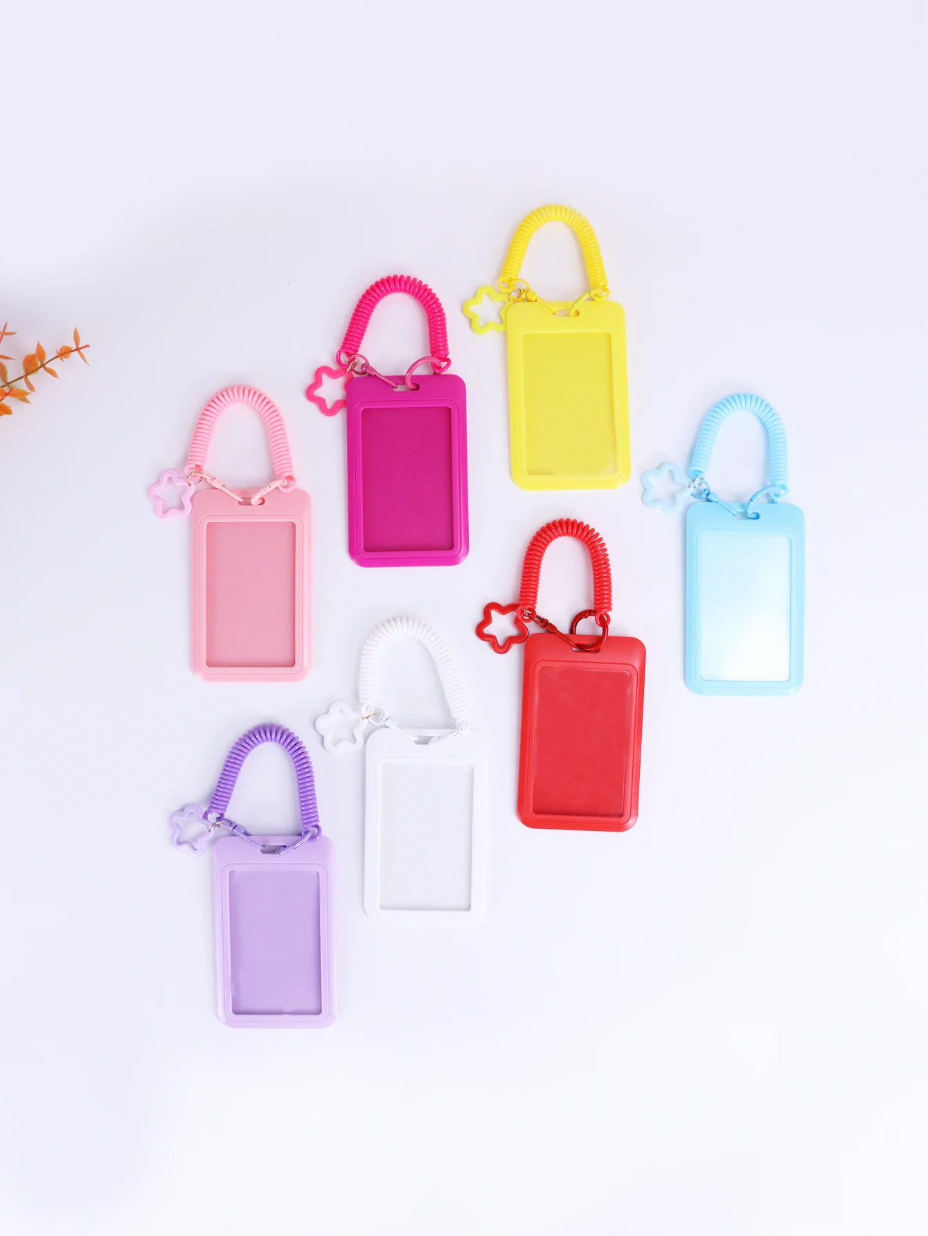 Cute Keychain Wristlet Lanyard Colorful Star Retractable Spring Lanyard ID Card Holder Bag Charms Accessories Gifts for Women