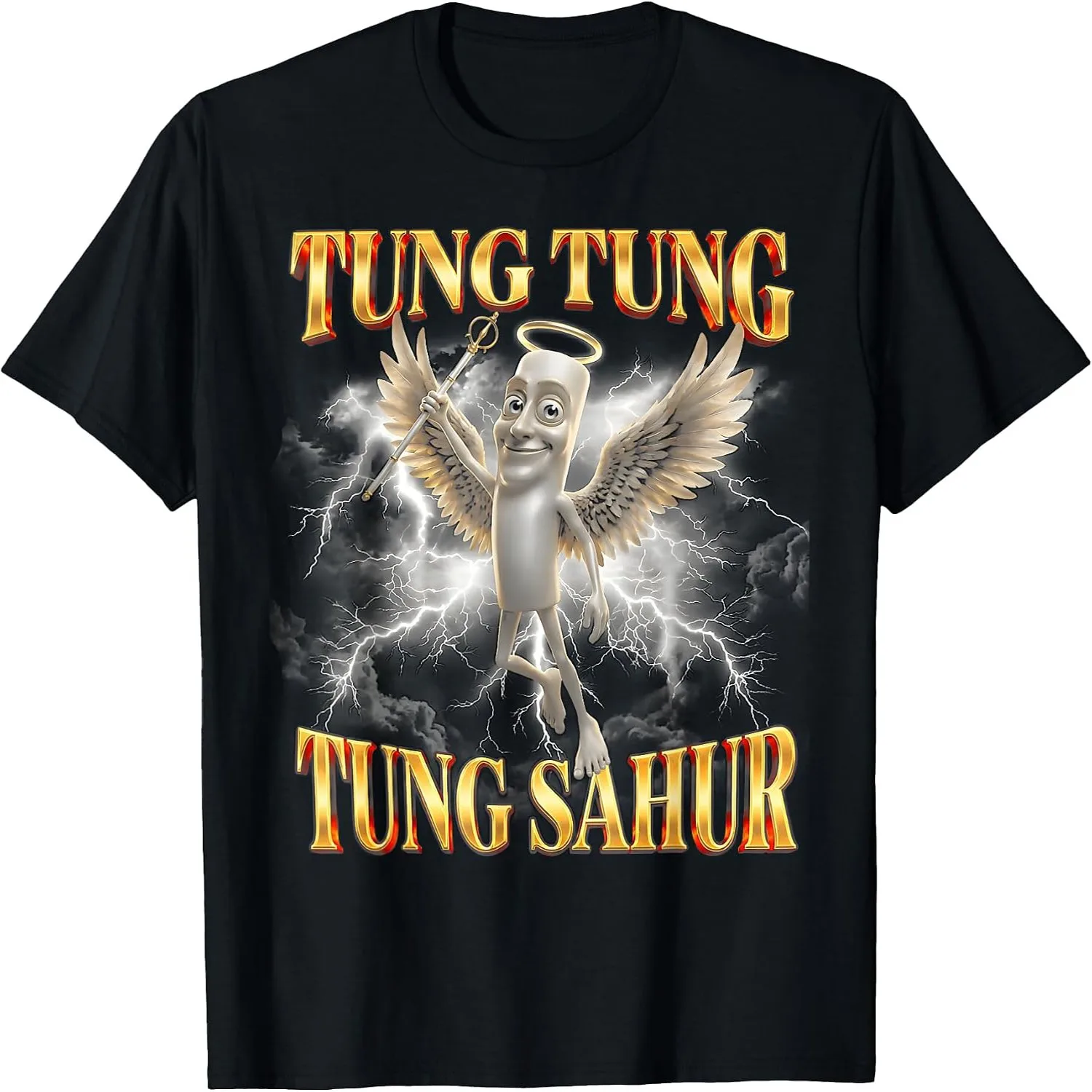 Funny Angel Tung Tung Sahur Brainrot Meme T-Shirt