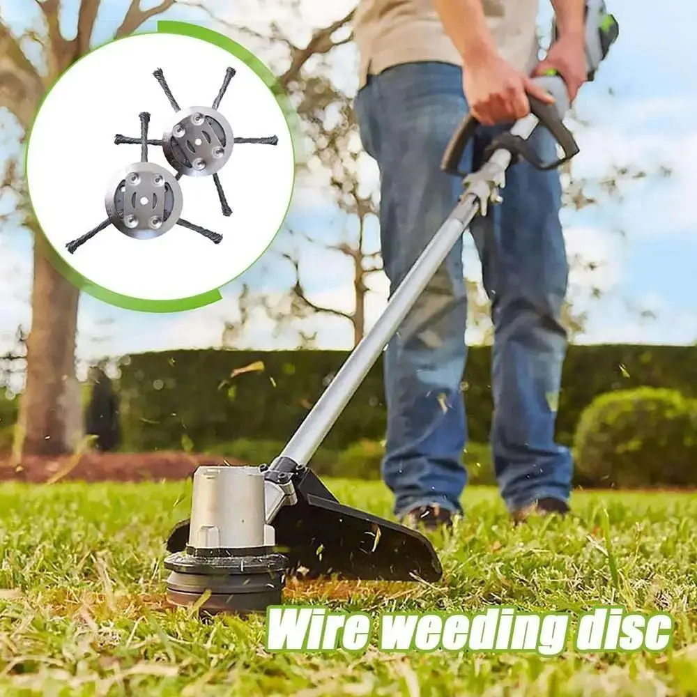 

1Pcs Steel Wire Wheel Lawn Mower Head Removal Moss Rust 6 inch Weed Brush Head Universal Brush Disc Grass Trimmer Head