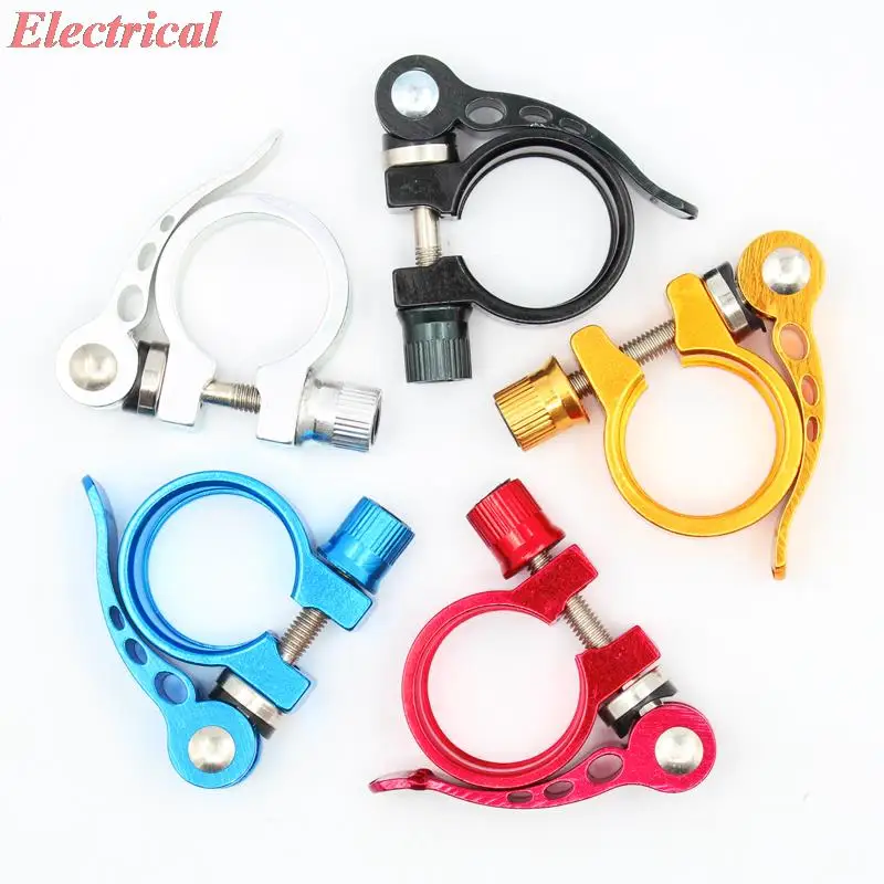 1pc Bicycle Accessory Quick Release Seat Pipe Tube Clamp Clip Holder 28.6mm 31.8mm 34.9mm Quick Release Seat Post clamp B/G/R/S