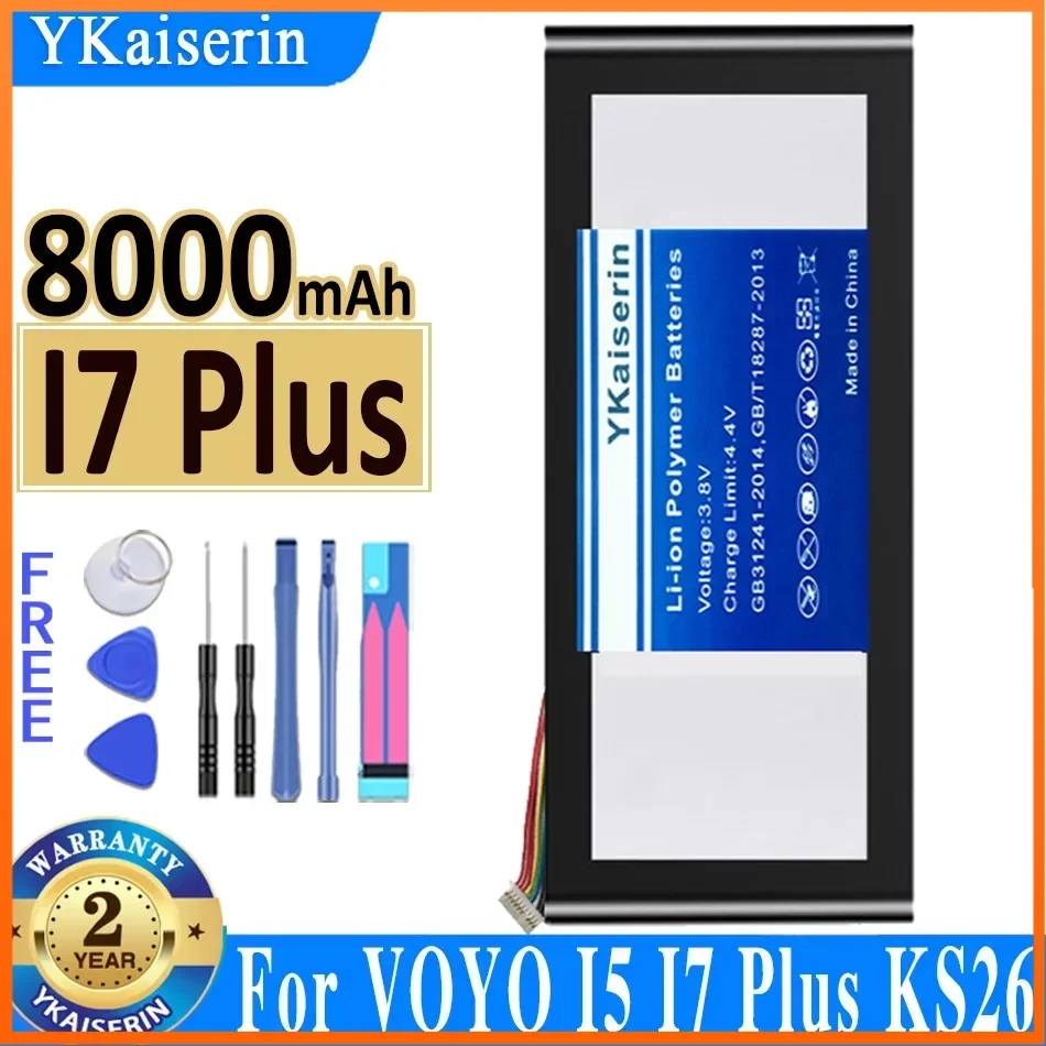 YKaiserin 8000mAh LR3912584 Tablet Battery for VOYO I5 I7 Plus KS26 Battery Batterij + Track NO