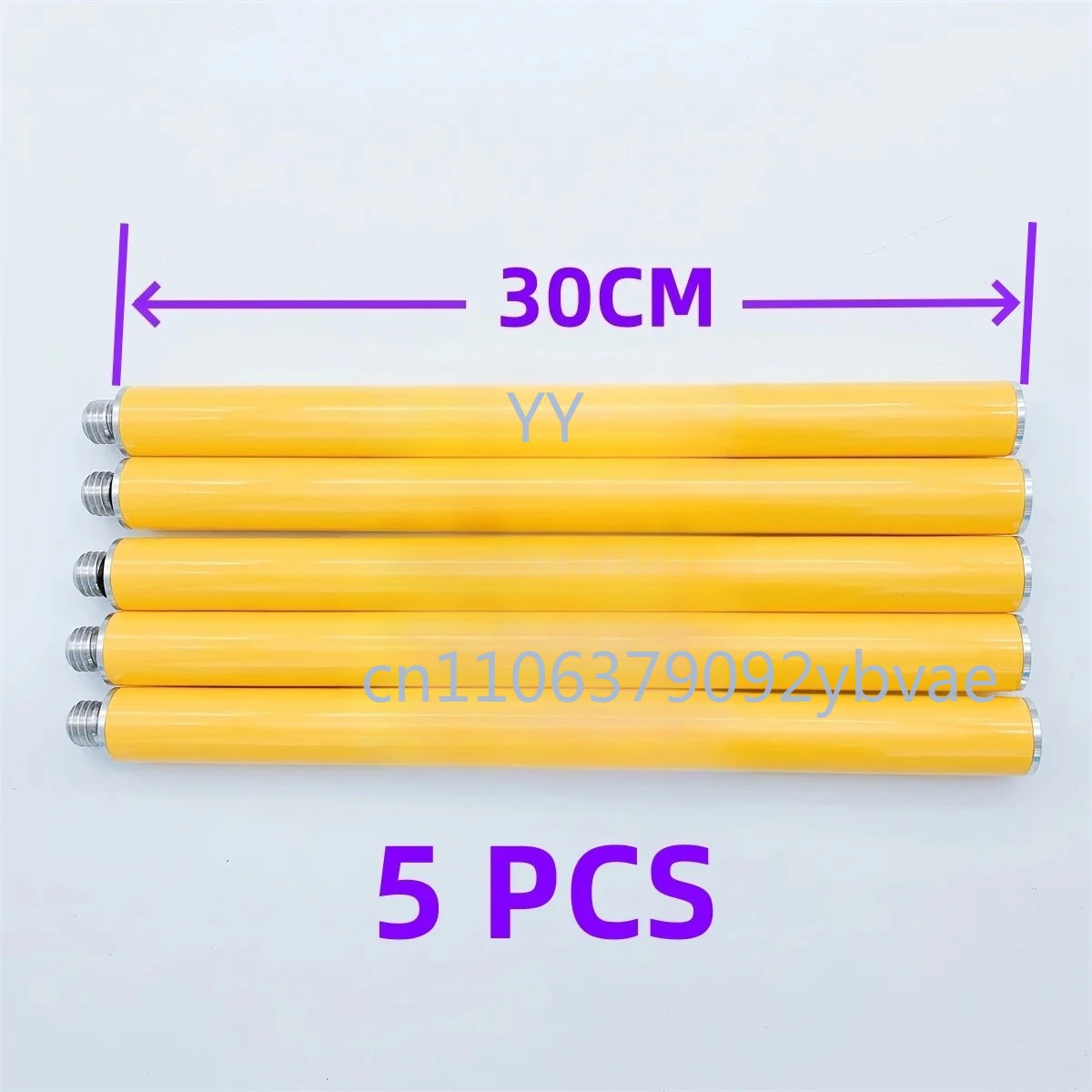 

1pcs Pole Rod 30CM Yellow Antenna Pole Rod Aluminum Surveying Bracket Extension Pole 5/8 x 11 Thread Both Ends