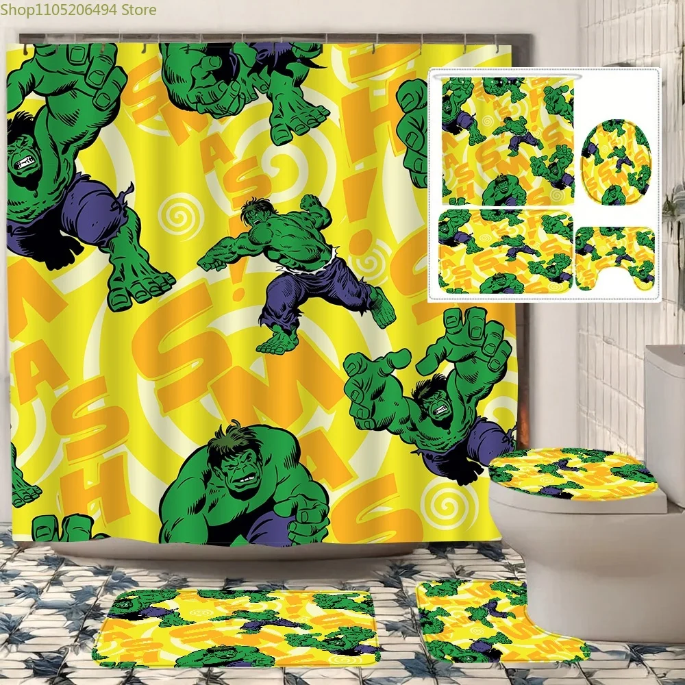 

Набор занавесок для душа Marvel Avengers Hulk Rage из 4 предметов — водонепроницаемые аксессуары для ванной комнаты с 12 крючками, быстрая доставка, для мужчин и детей ​