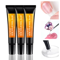Quick-Dry Nail Glue,Semi solid Super Strong Adhesive For Press-On Nails,Rhinestones,Acrylic Nails,Fake Nail,No need UV/LED Cured