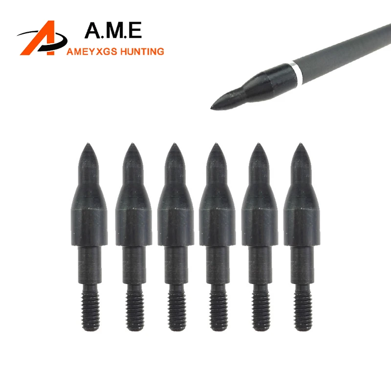 6/12/24pcs Archery Arrowheads 100 Grain Metal Arrow Point for Bow Hunting Shooting Practice Target Replaceable Tips