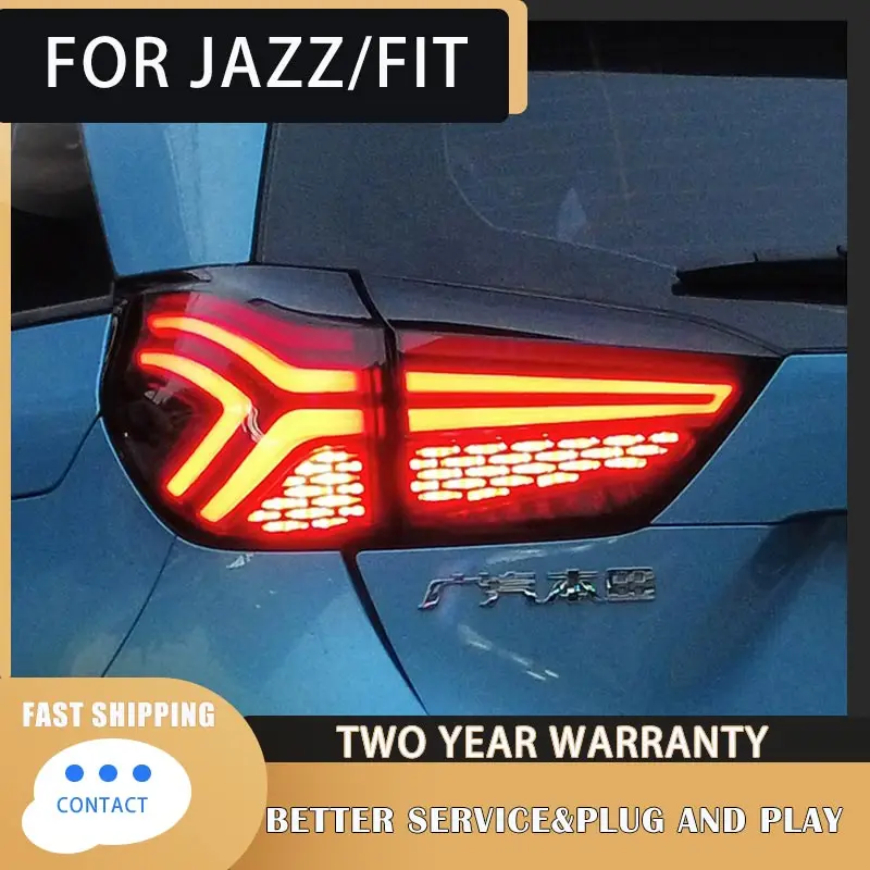 Car Tail light for Honda JAZZ Fit 2020 2021 LED Taillight with DRL+Reverse+Brake rear