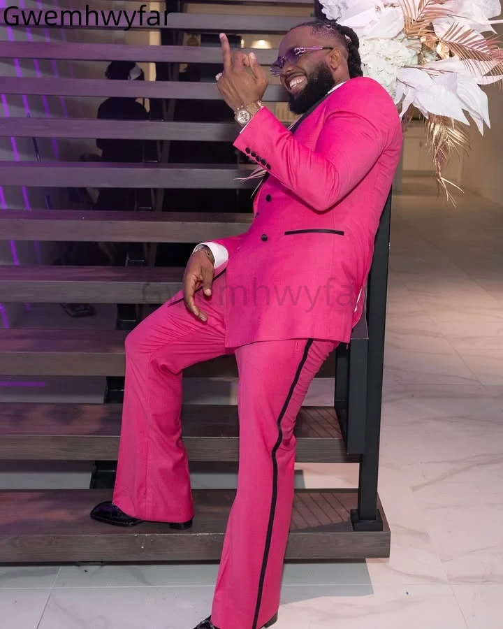 

Gwenhwyfar Formal Men's Suit 2Pcs Tuxedo Slim Fit Double Breasted Peak Lapel Blazer Jacket Pants Suit Set Wedding Prom Suits