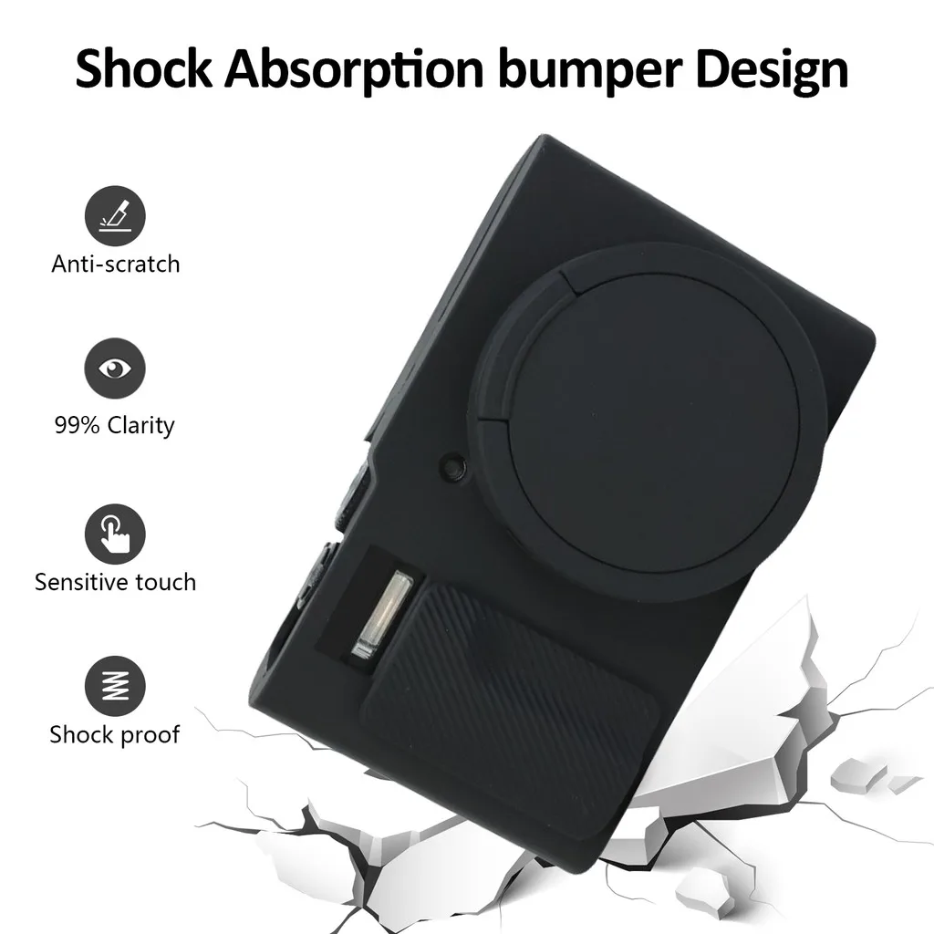 For Panasonic Lumix ZS99 TZ99 Camera Silicone Case Kit With 2Pcs Tempered Glass Screen Protector Film Camera Accessories