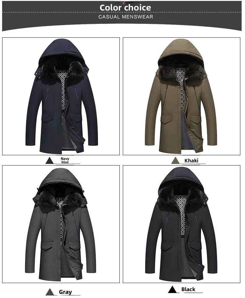 Canada Fashion Winter Jacket for Men Down Coat Parkas Men's White Goose Down Jacket Puffer Padding Detachable Fur Collar HYX0018
