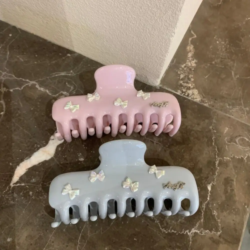 

Personalized PC Bow Hair Claw Plastic Hairpin Bowknot Hair Clip Barrette Sweet Large Shark Clip Streetwear