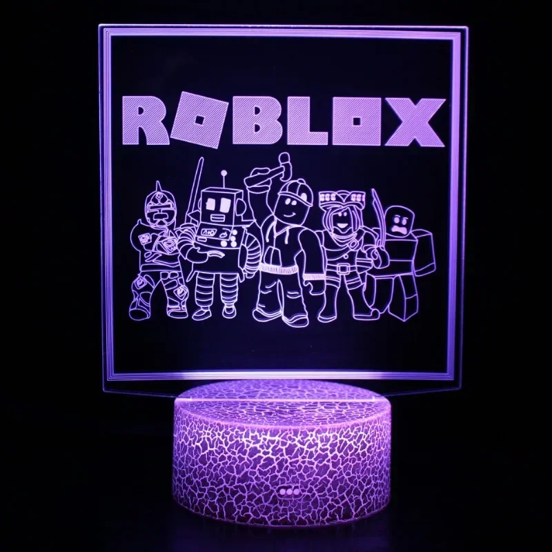 Jeu de dessin animé Roblox 3D veilleuse bureau ornements colorés lampe de bureau chevet étudiant enfants décor jouets d'anniversaire cadeaux