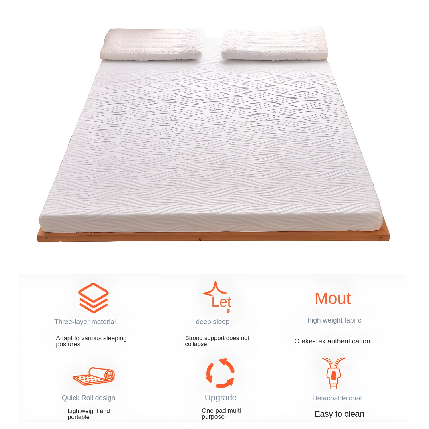 3.1 Inch Queen Memory Foam Mattress Topper, Cooling Gel Bed Topper with Removable Cover, Soft & Pain Relief & Breathable