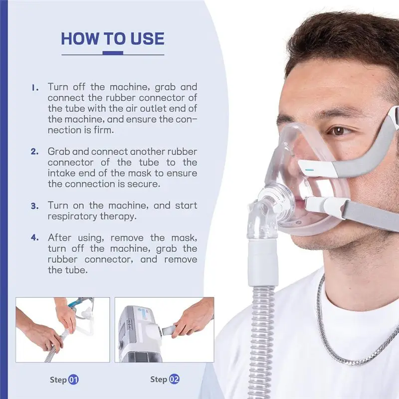 AS63-6-Foot Universal CPAP Tubing -With Most Machines & Masks, 19Mm CPAP Hose - 22Mm Connectors, Odor-Free, 2-Pack