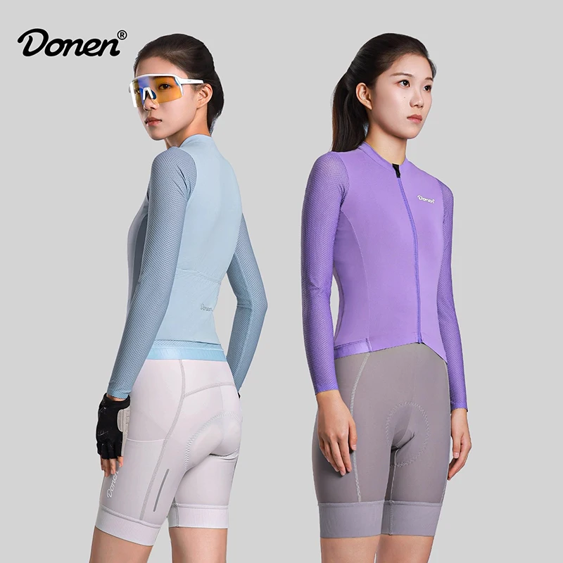

Женская велосипедная майка Donen: новая модель для весны и осени, с длинным рукавом, облегающая, для MTB и шоссейных велосипедов, повседневная, дышащая, для езды, экипировка